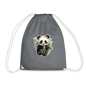 Panda Mignon - Sac de sport léger - gris - Devant