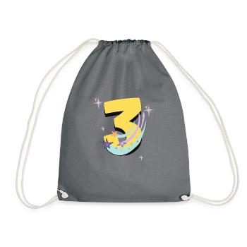 3rd birthday (3 year gift) - Drawstring Bag - grey - Front