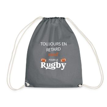 Toujours en retard sauf pour rugby. Cadeau drôles. - Sac de sport léger - gris - Devant