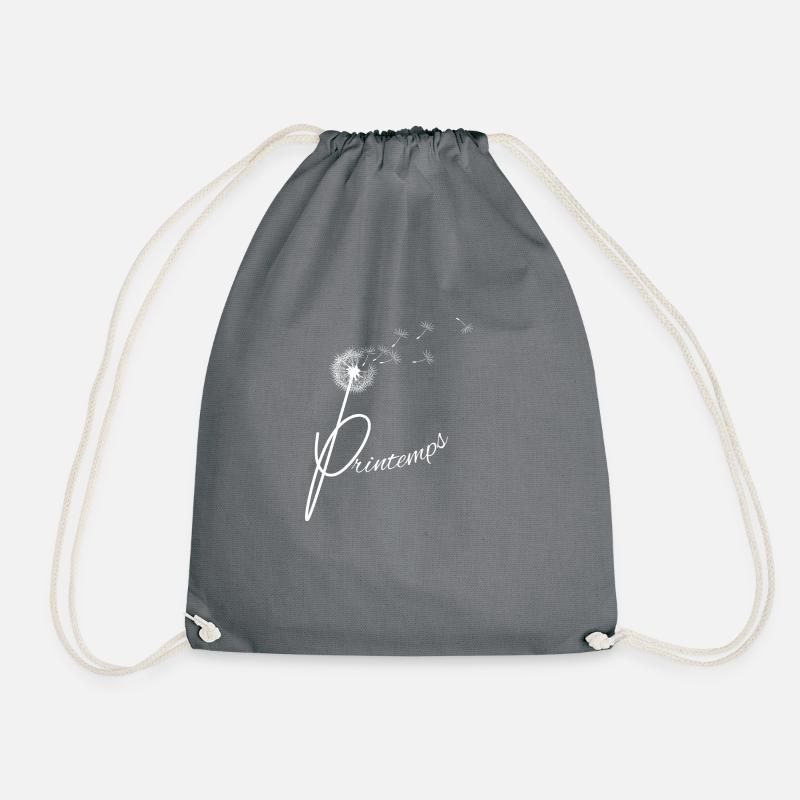 Spring - Dandelion - Drawstring Bag - grey
