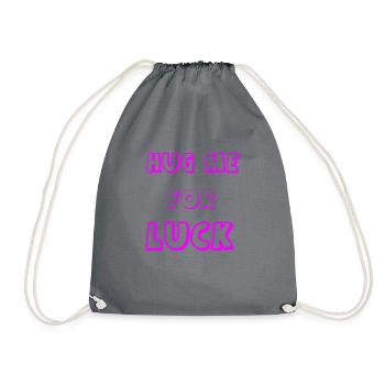 Hug Me For Luck - Drawstring Bag - grey - Front