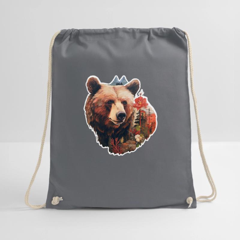 Bear in the wild Drawstring Bag
