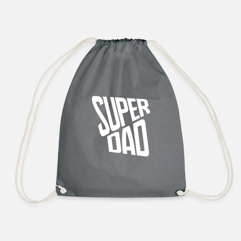 superdad dad best dad dad gift idea - Drawstring Bag - grey