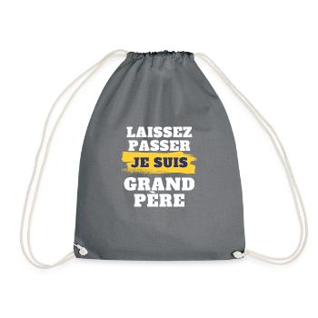 Laissez passer je suis grand pere - Sac de sport léger - gris - Devant
