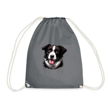 Border Collie - Sac de sport léger - gris - Devant