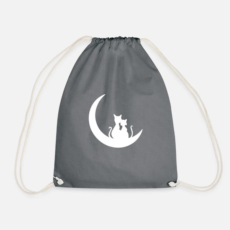 mooncats w - Drawstring Bag - grey