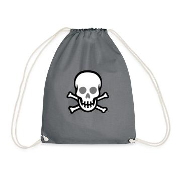 death skull 3 - Drawstring Bag - grey - Front