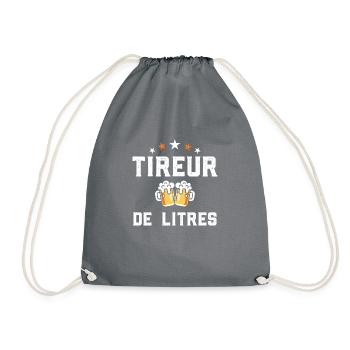 Tireur de litres cadeau humour alcool bière homme - Sac de sport léger - gris - Devant