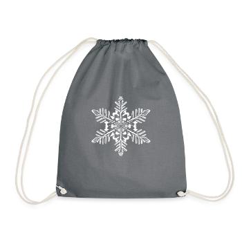 Snowflake Snow Winter Christmas Cold 6 - Drawstring Bag - grey - Front