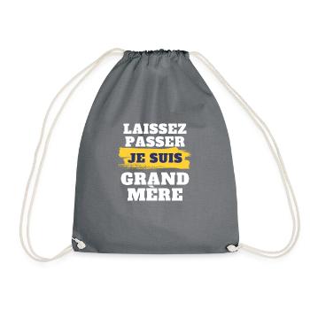 Laissez passer je suis grand mere - Sac de sport léger - gris - Devant