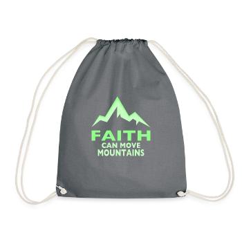 Faith can move Mountains Spruch Berge - Drawstring Bag - grey - Front