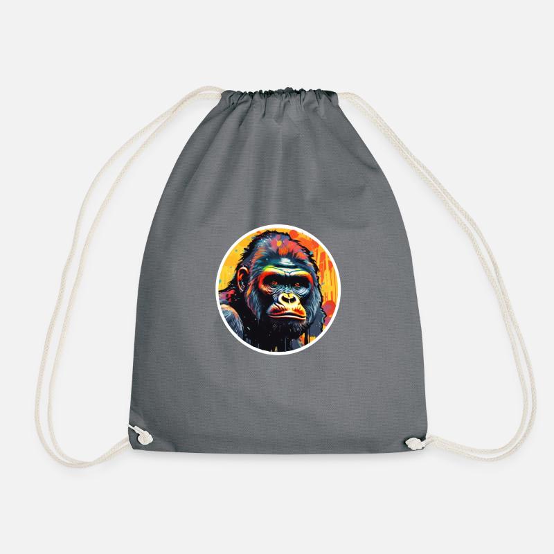 Gorilla Psychedelic - Drawstring Bag - grey
