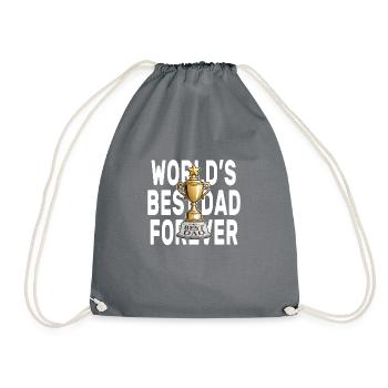 Best Dad in the World - Trophy - Cup - Drawstring Bag - grey - Front