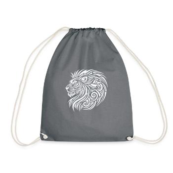 Lion Tribal - Drawstring Bag - grey - Front