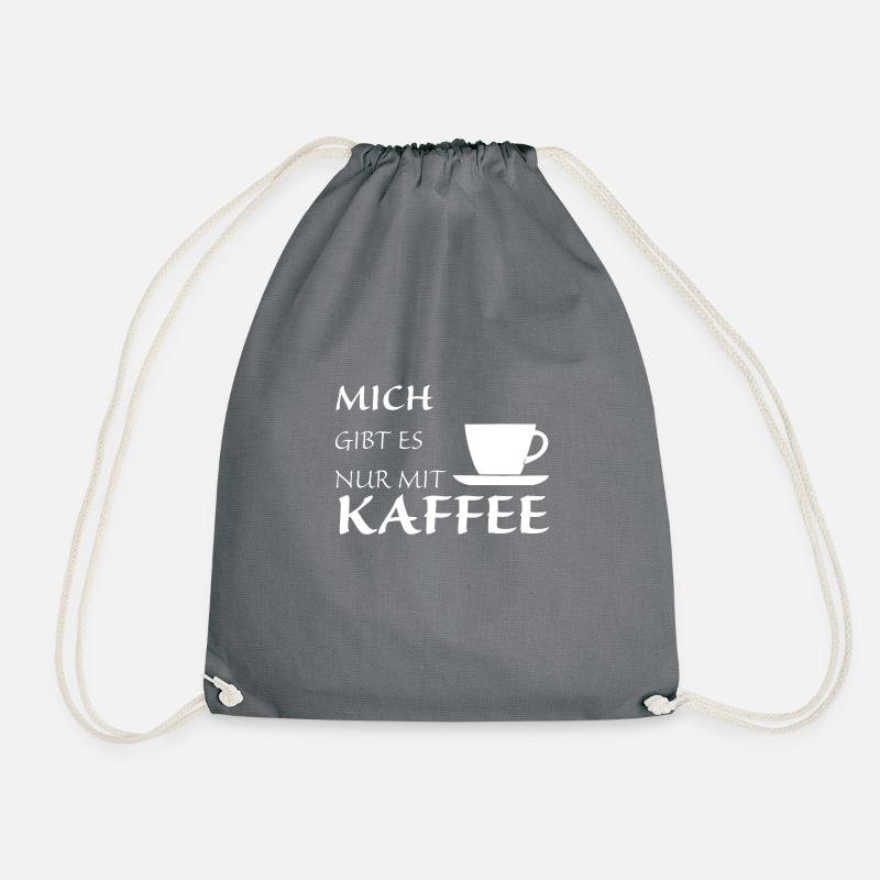 Nur mit Kaffee - Turnbeutel - Grau