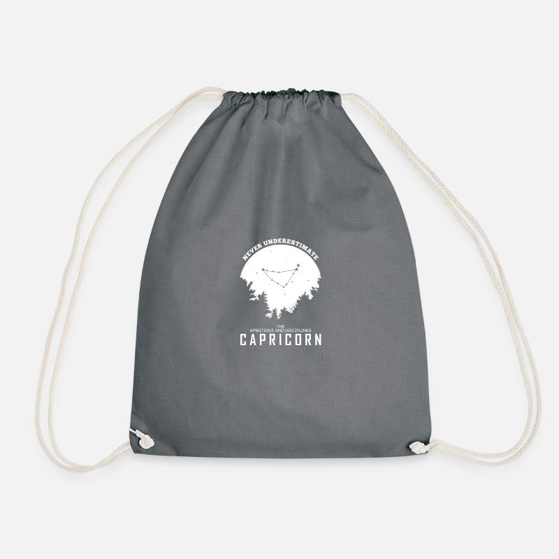Capricorn Zodiac Horoscope Gift - Drawstring Bag - grey