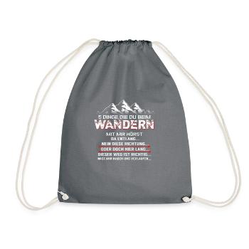 Wandern 5Stufen - Turnbeutel - Grau - Vorne