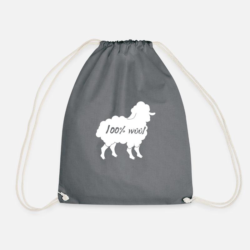 Schaf / Bauernhof: 100 % Wool - Turnbeutel - Grau