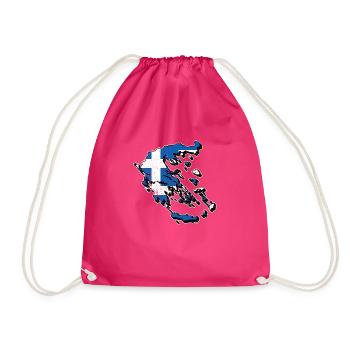 Griechenland Griechen Karte Urlaub Reise Geschenk - Turnbeutel - Fuchsia - Vorne