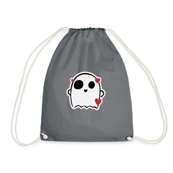 Cute lovely ghost - Drawstring Bag - grey - Front