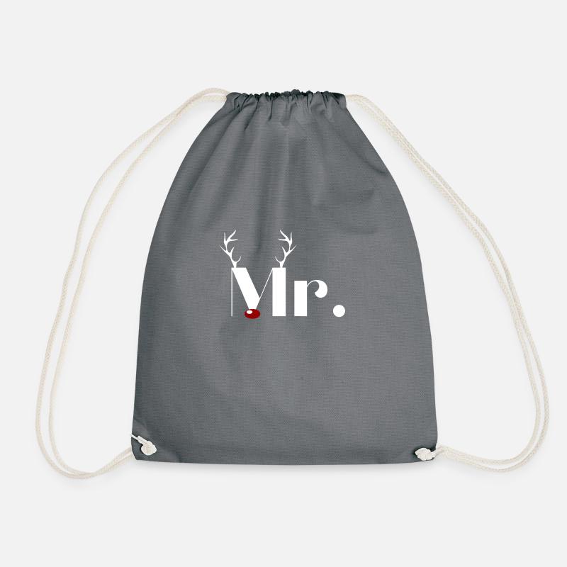 Mr. & Mrs. Reindeer knows part 1 - Drawstring Bag - grey
