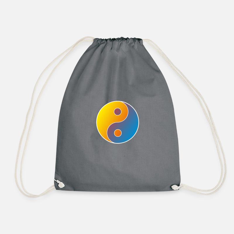 ying yang - Drawstring Bag - grey