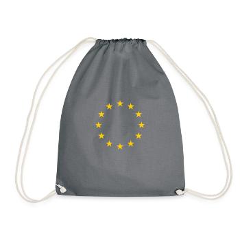 Europa Flagge Sterne EU Fahne - Turnbeutel - Grau - Vorne