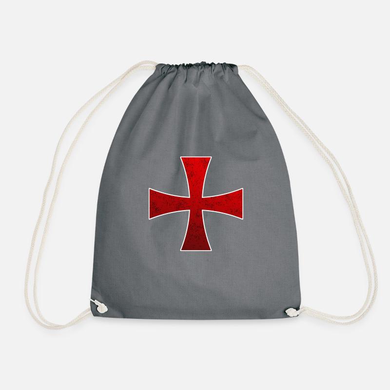 Knights Templar Crusader Knights Templar - Drawstring Bag - grey