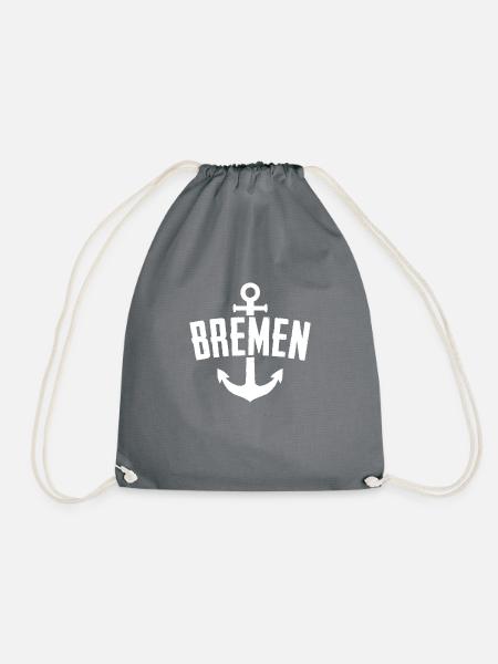 Bremen Hansestadt Anker Küste Meer Schiff - Turnbeutel - Grau