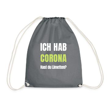 Lustige Geschenkidee T-Shirt Thema Corona und Bier - Turnbeutel - Grau - Vorne
