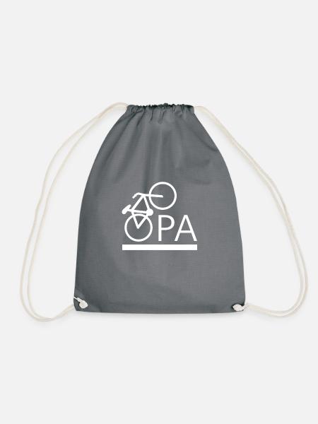 Opa Fahrrad Mountainbike Radeln bester Opa - Turnbeutel - Grau