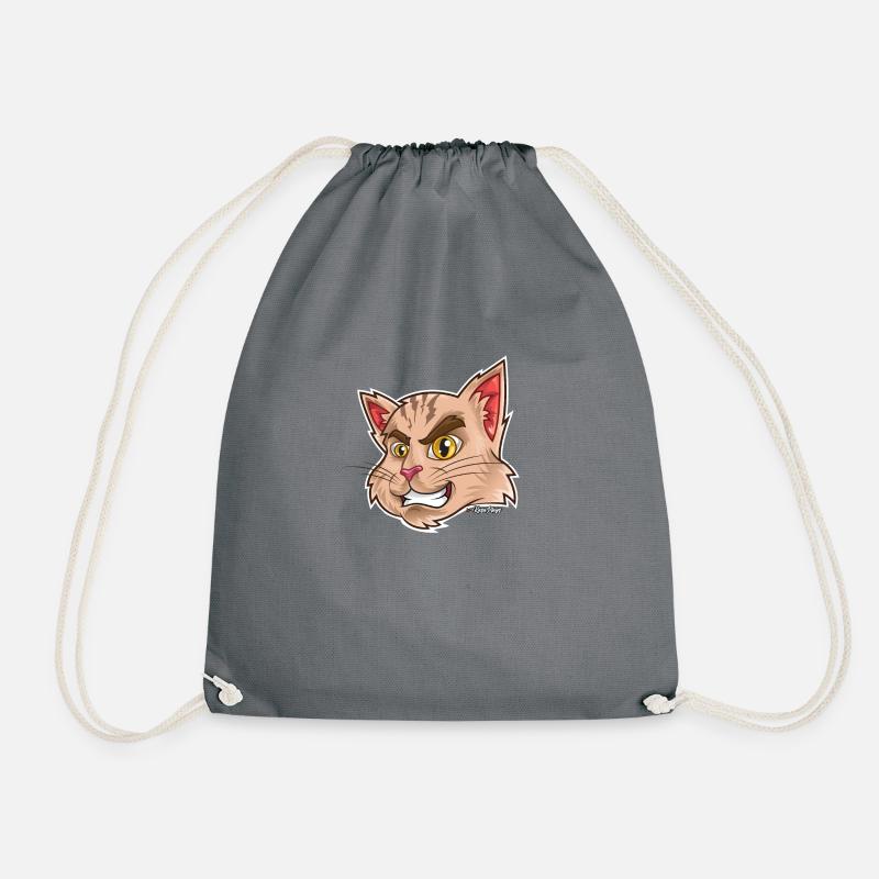 Cool Cat - Kasaplays Cat Design. - Drawstring Bag - grey