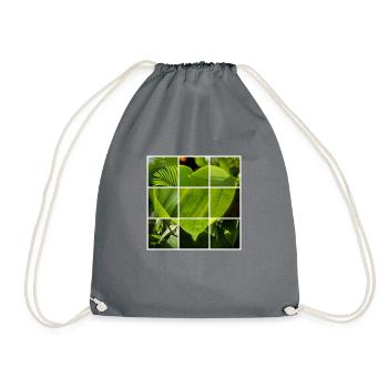 Green Heart - Drawstring Bag - grey - Front