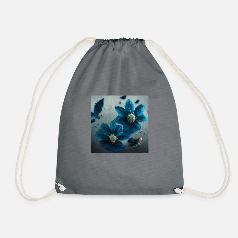 Blue Flowers - Turnbeutel - Grau