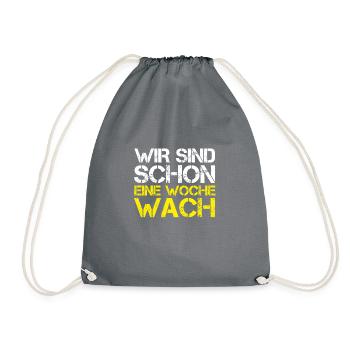 Funny Mallorca WE'VE BEEN AWAKE FOR A WEEK - Drawstring Bag - grey - Front