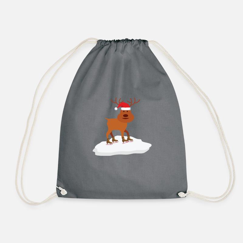 Reindeer Christmas - Drawstring Bag - grey