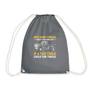 How Many Trucks Could A Tow Truck Tow Operator - Drawstring Bag - grey - Front