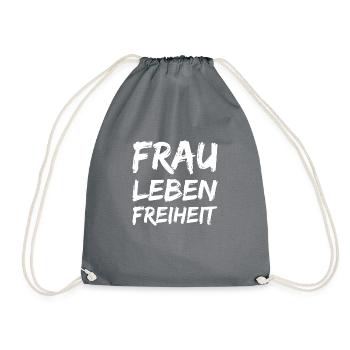 Frau Leben Freiheit Iran - Turnbeutel - Grau - Vorne