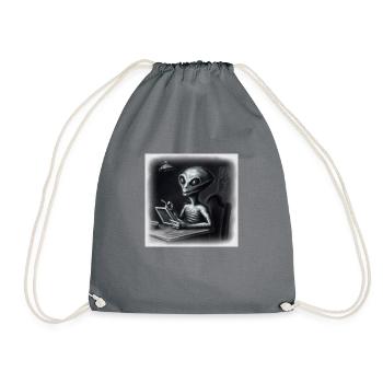 alien noir - Drawstring Bag - grey - Front