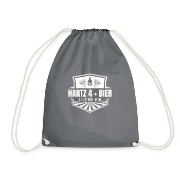 Hartz 4 + Bier 24/7 bei mir - Turnbeutel - Grau - Vorne
