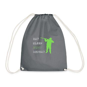 Eat Sleep Hunt Repeat - Drawstring Bag - grey - Front