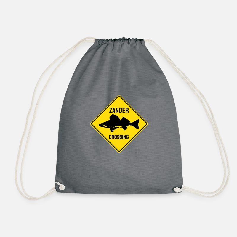 ZANDER CROSSING - Anglergeschenk - Angeln - Turnbeutel - Grau