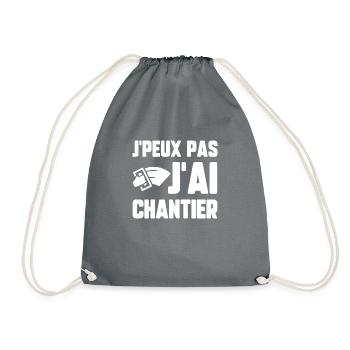 J’peux pas j’ai chantier - Sac de sport léger - gris - Devant