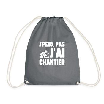 J’peux pas j’ai chantier - Sac de sport léger - gris - Devant