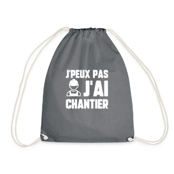 J’peux pas j’ai chantier - Sac de sport léger - gris - Devant