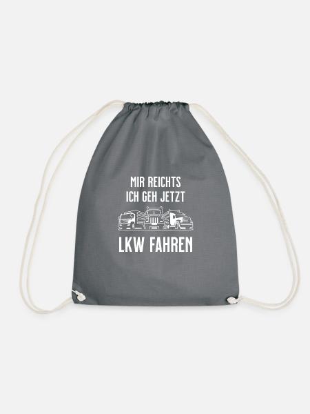 LKW Fahrer Geschenk Trucker Fernfahrer Spruch - Turnbeutel - Grau