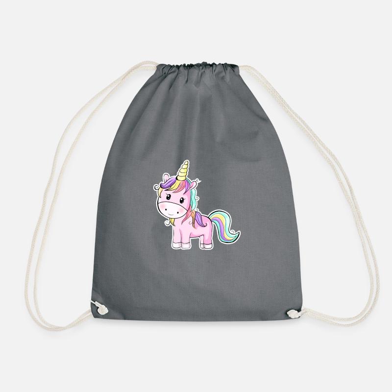 Niedliches Pferdchen Einhorn Unicorn - Turnbeutel - Grau