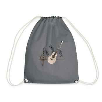 Gitarre - Turnbeutel - Grau - Vorne