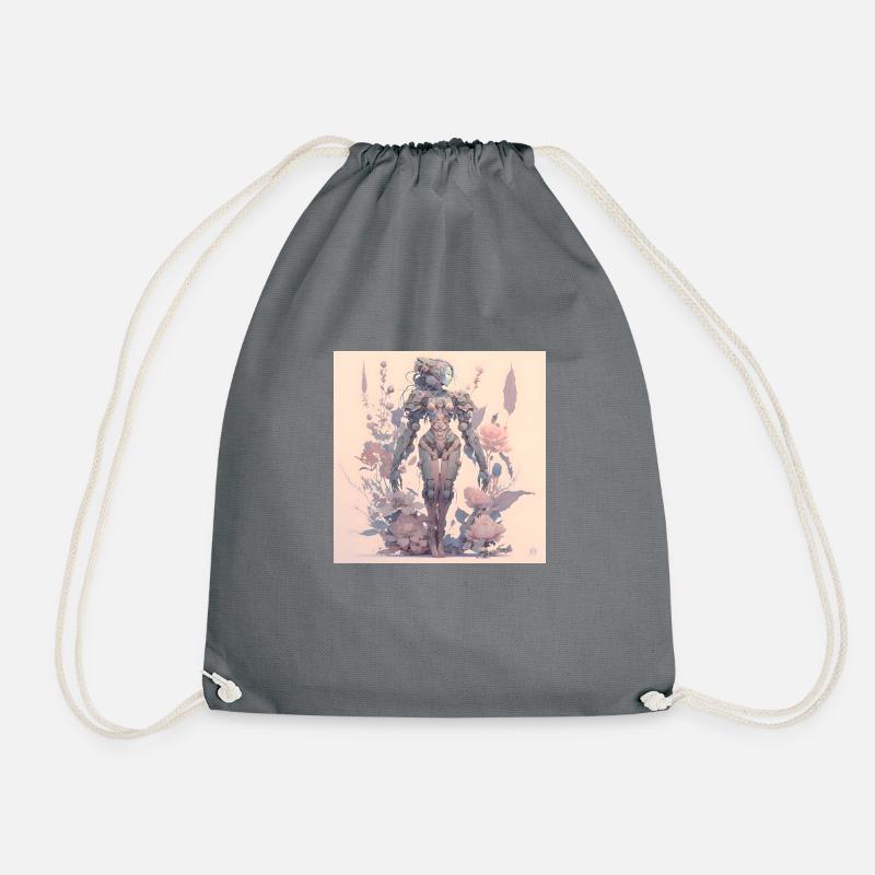 in harmony with nature evolution - Drawstring Bag - grey