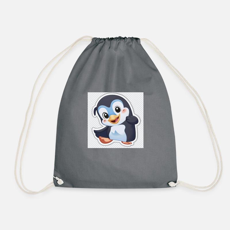 sticker penguin - Turnbeutel - Grau
